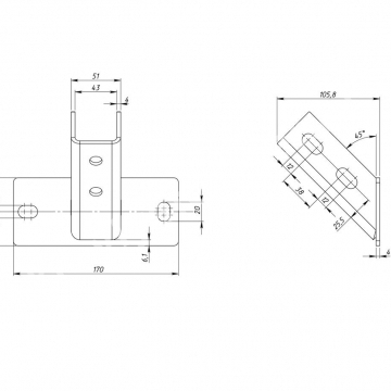 Опора напольная 45 V хц