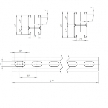 Страт-профиль 41x82x2,5х1000 г.ц.