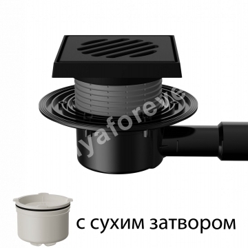 T 510.0 PDsG Трап горизонтальный регулируемый серии 510 с чугунной решеткой с чугунным подрамником, с сухим затвором, без фланца